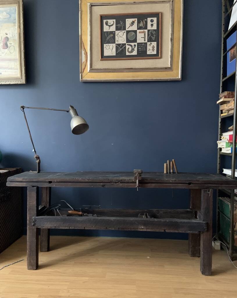 Meuble etabli etagere consol ancien