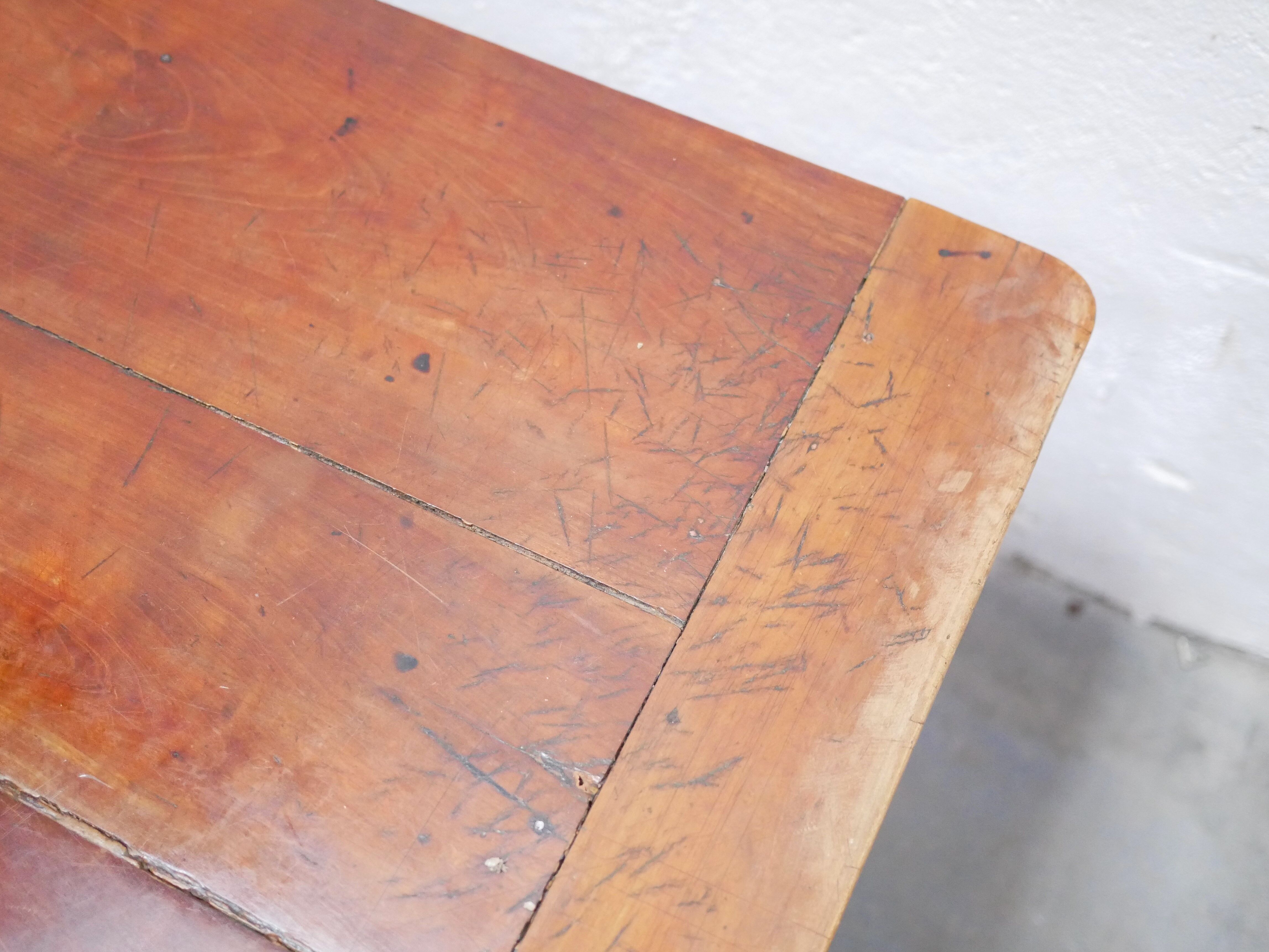 Vintage wooden farmhouse dining table