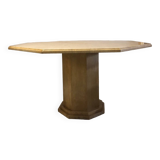 Octagonal Travertine Dining Table Circa 1980