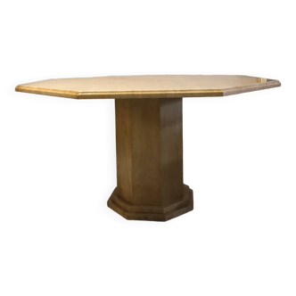 Octagonal Travertine Dining Table Circa 1980