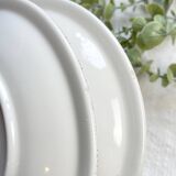 2 Small vintage plates in black and white speckled Italian earthenware