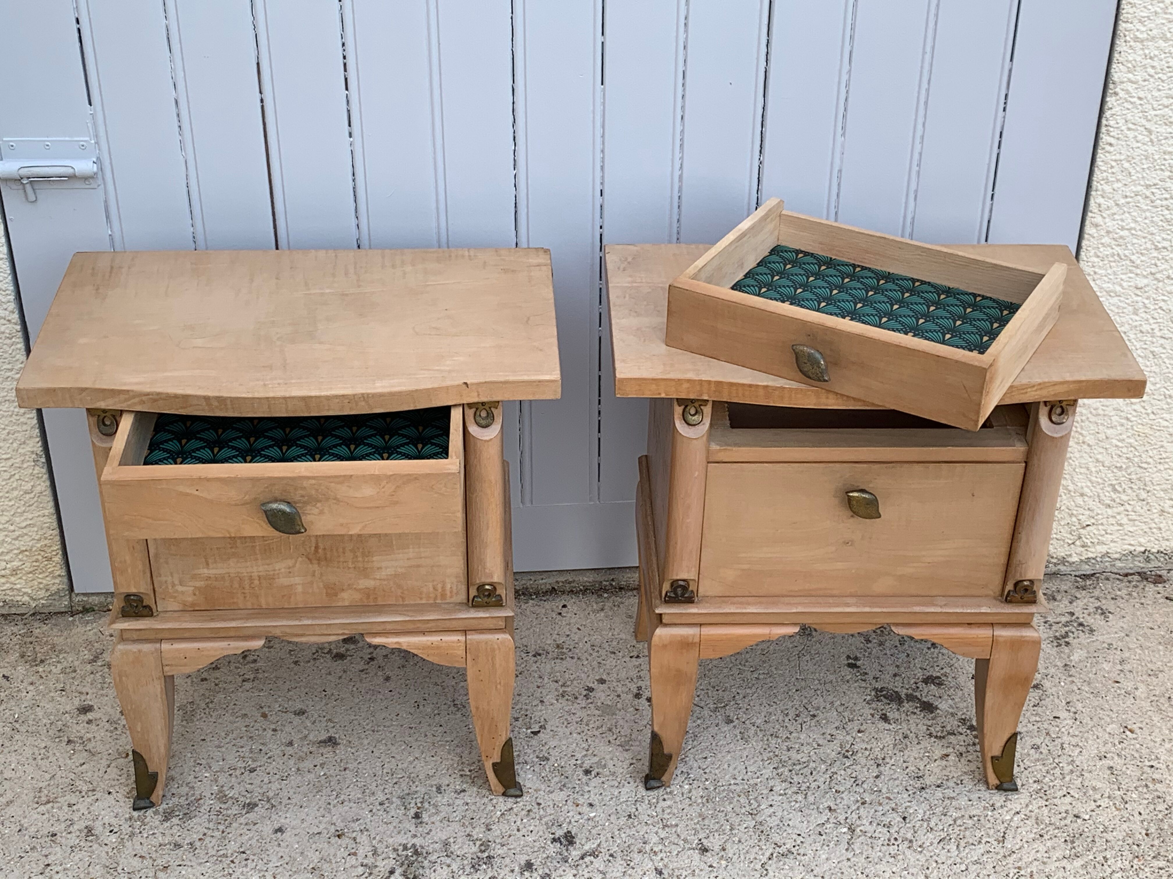 Pair of art deco bedsides