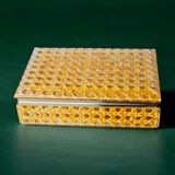 Lucite & rattan vanity box, Christian Dior style, circa 1970s