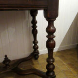 Louis XIII desk table, walnut, Swiss model.