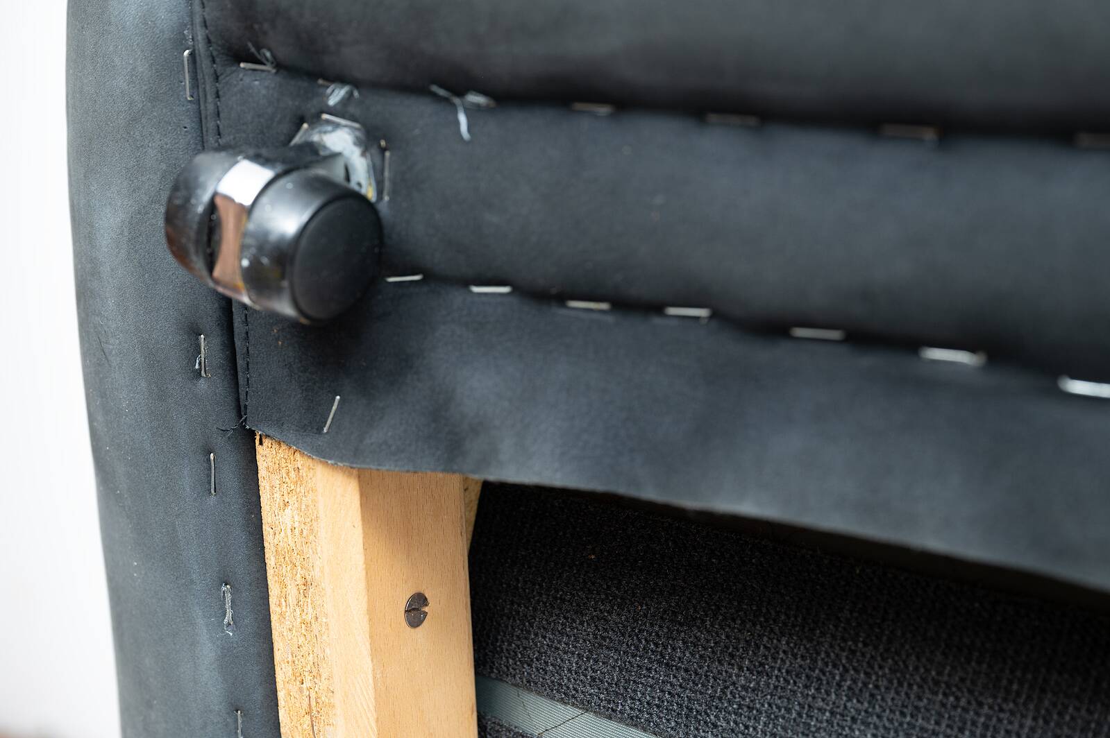 Large lounge chair and ottoman in leather, 1970