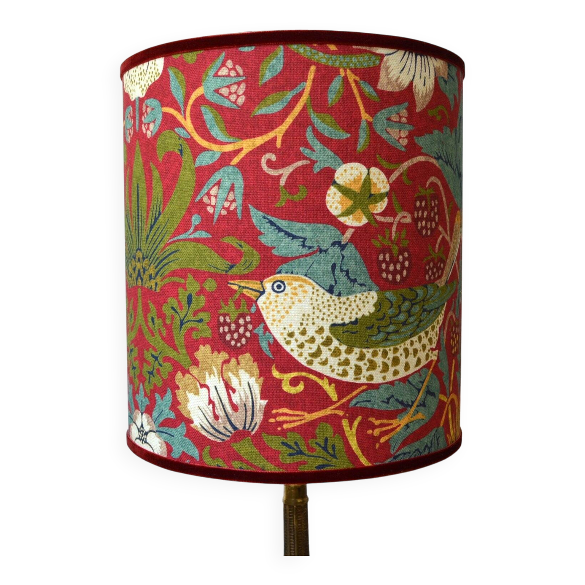 Bird and flower lampshade, William Morris style
