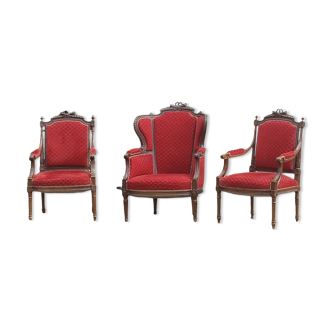 Pair of armchairs and shepherdess