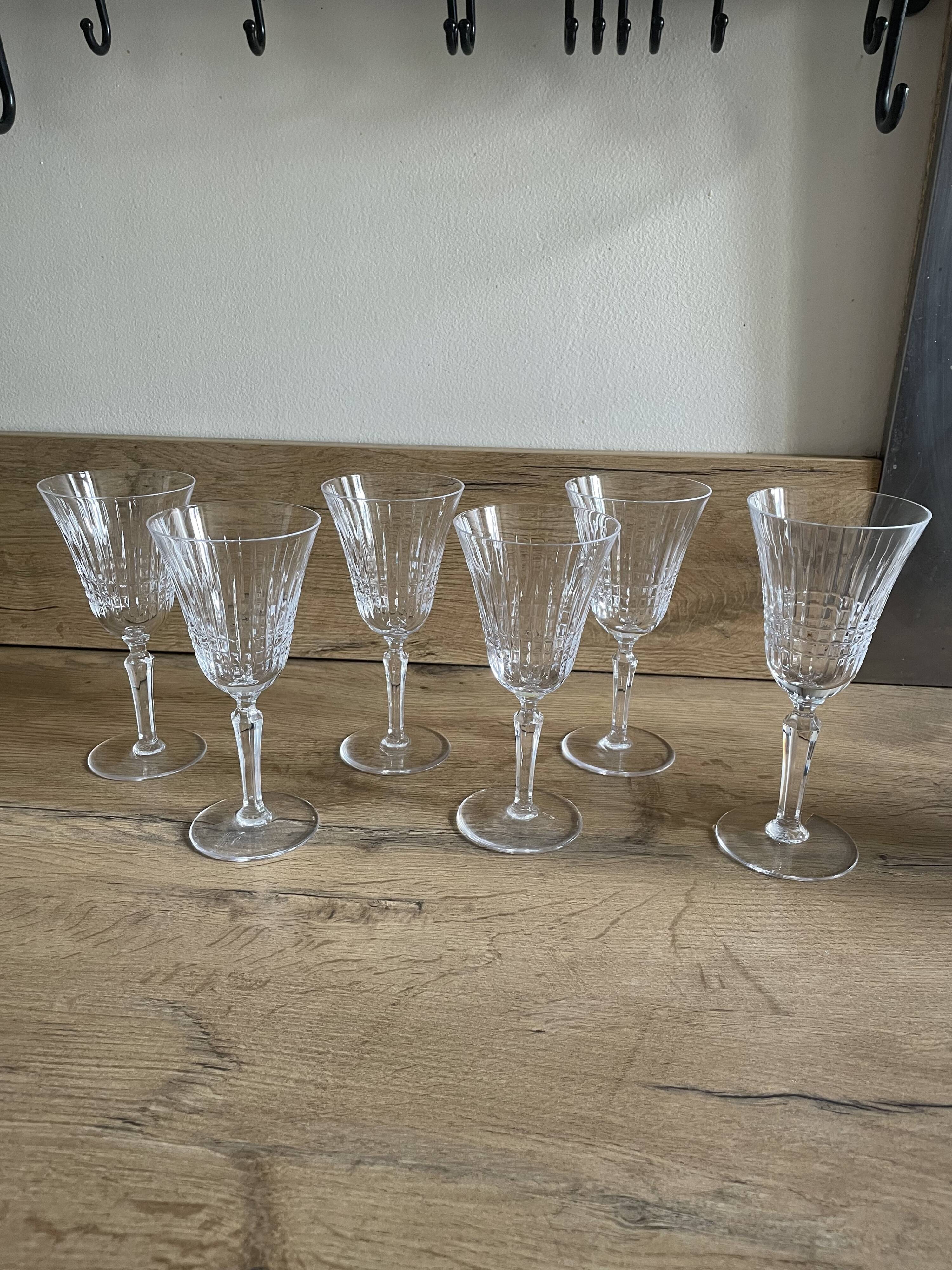 Lot de six verres à pied cristal Bayel