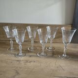 Set of six Bayel crystal stemmed glasses