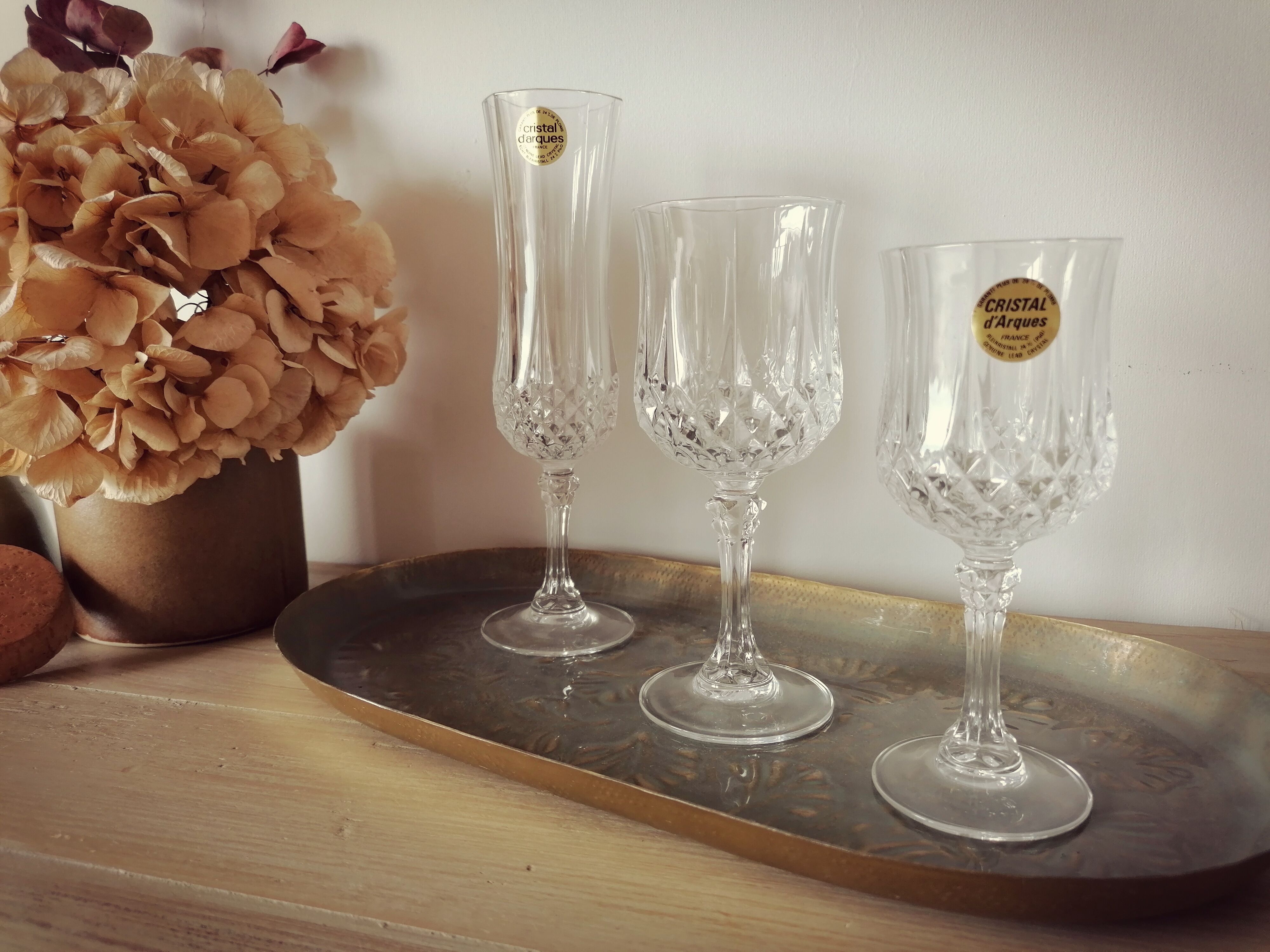 Set crystal glasses of arques