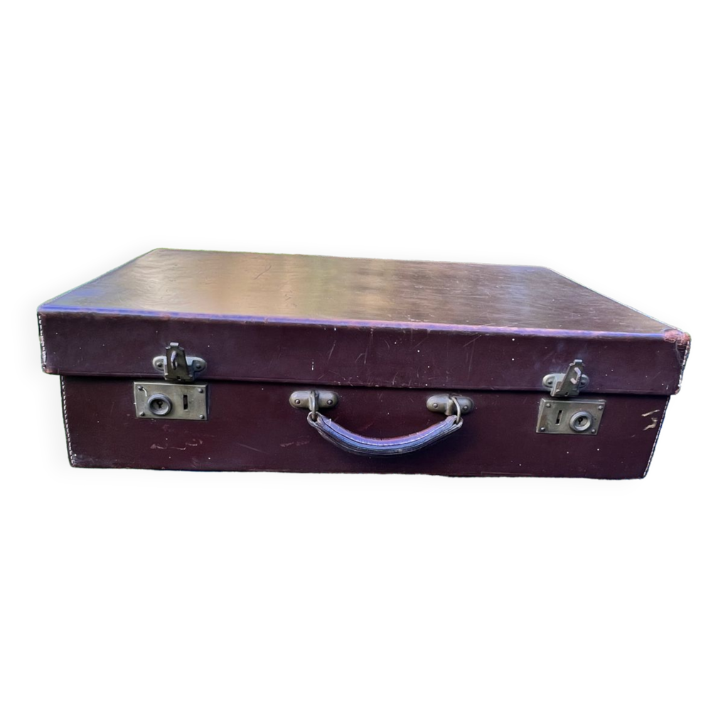 Grande valise ancienne en cuir Selency