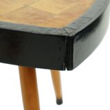 Small Triangular Plant Table Parquet Wood 1950s