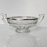 Val Saint Lambert Crystal Fruit Bowl | Silver Rim | Art Deco