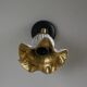 Antique wall light in gray and gold painted glass - brass socket