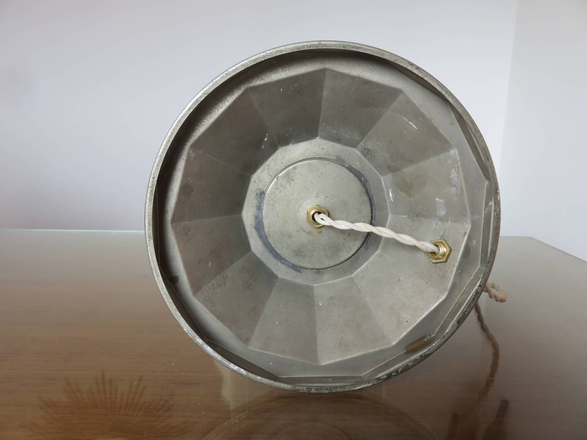 Art deco "skyscraper" lamp in nickel-plated brass and glass 1920s 30s