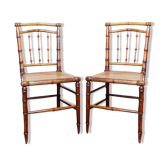 Paire de chaises Napoleon III imitation bambou