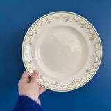 1900s Set of 6 vintage earthenware flat plates, Violetta model by Longwy