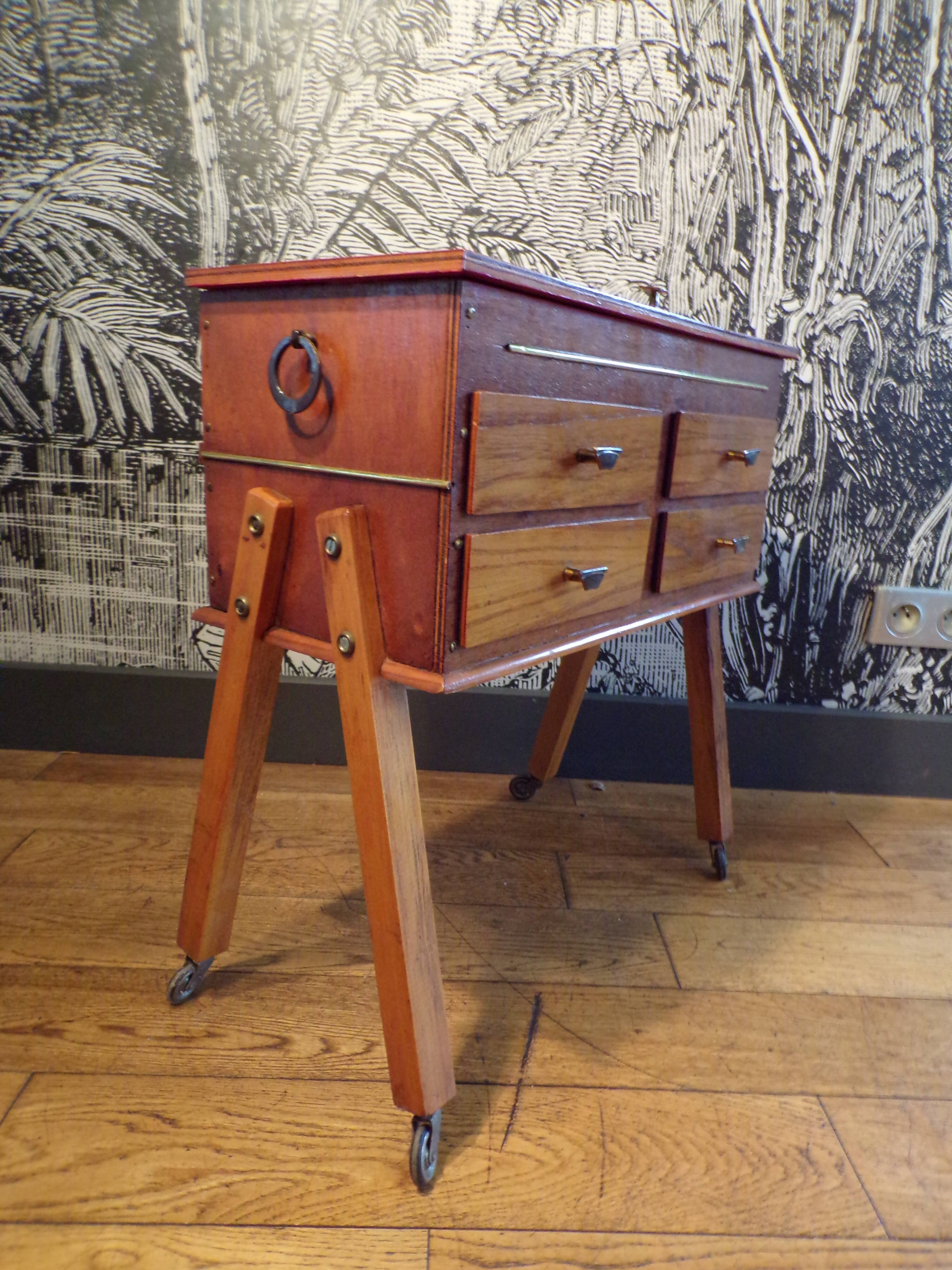 Vintage console table with 4 drawers