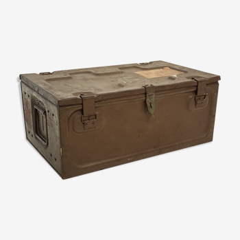Old crate or military trunk metal patina original vintage canteen