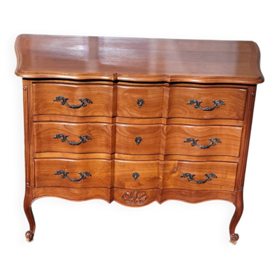 Commode arbalète style Louis XV en merisier