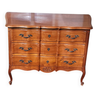 Louis XV style crossbow commode in cherry wood