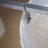 Art deco nickel plated bronze chandelier with art deco tulip glass, ceiling lamp, art deco pendant light, 30