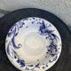 Hollow dish in enameled ceramic bird pattern hand painted Portugal numbered