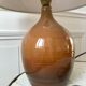 Stoneware lamp and linen lampshade 50s-60s