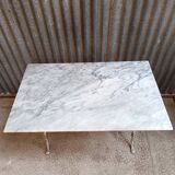 Marble bistro table with cast iron base
