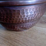 Dented copper vase or jug