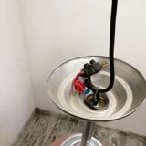 Art deco style frosted glass pendant light