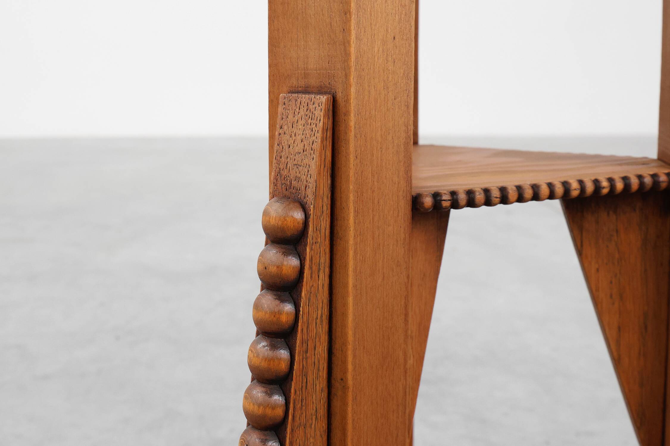 Art Nouveau Carved Wood triangular Side Table, France ca. 1915