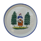 Dessert dish faience St Clément character décor