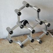 Vintage Space Age Geometric Chandelier by Gaetano Sciolari, 13 Lights, Aluminium