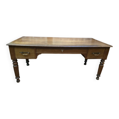 Bureau en chêne avec 3 tiroirs