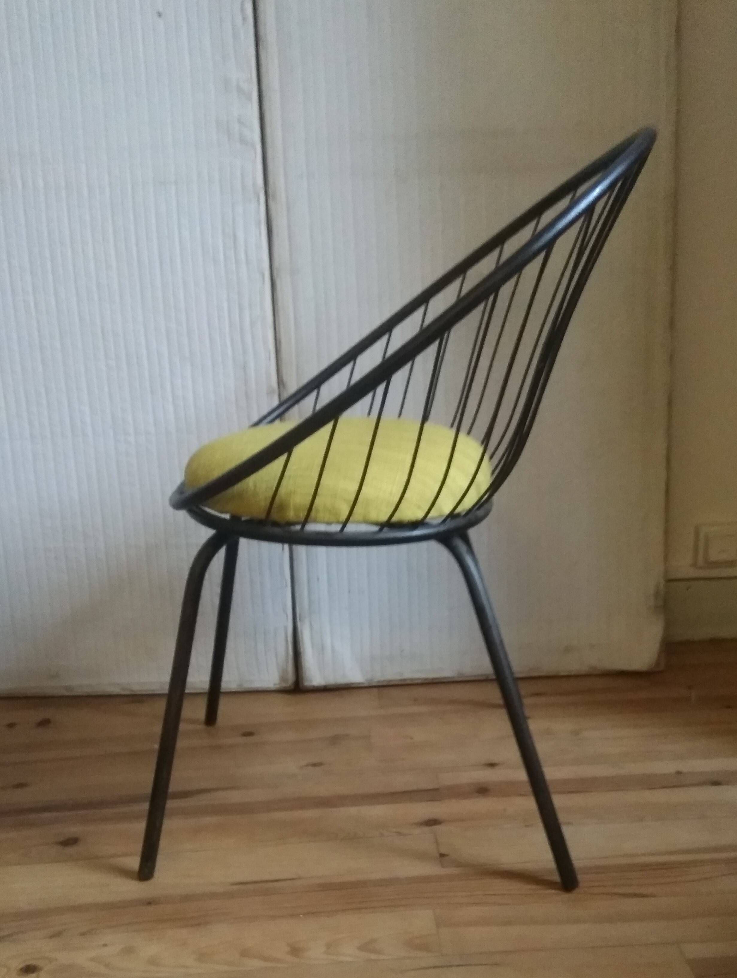Basket chair, iron, 1950s.