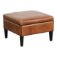 Ottoman, pouf en cuir de mouton cognac