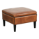 Ottoman, pouf en cuir de mouton cognac