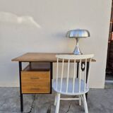 Vintage modernist design oak desk 1950s