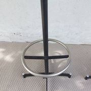 pair of high stools, leather, vintage, industrial