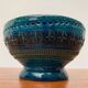 Bougeoir en poterie Rimini Blu mi-siècle par Aldo Londi pour Bitossi, Italie, années 1960