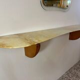 Italian Art Deco Console in Cherry Wood and Siena Marble by Paolo Buffa, 1940s