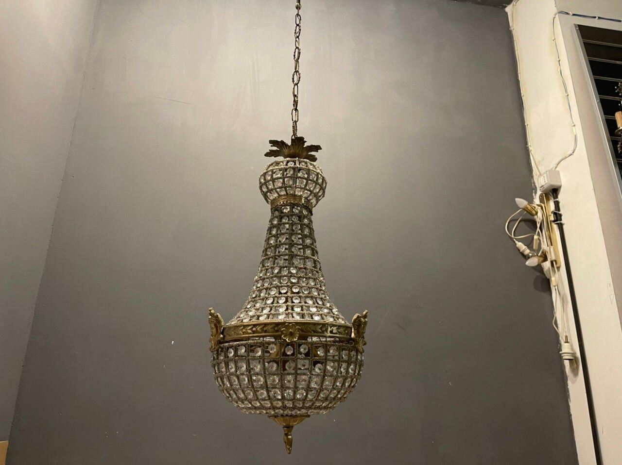 Crystal brass chandelier