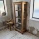 19th-century English pine display cabinet