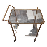 Brass and glass serving trolley