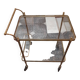 Brass and glass serving trolley