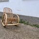 Rocking chair rotin 1960 bambou