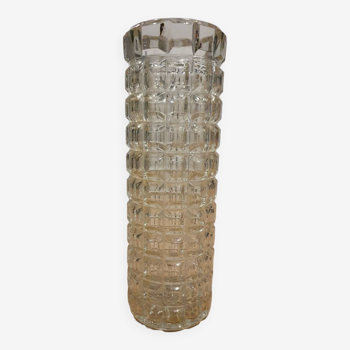 Vase tube en verre vintage