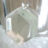 Champagne bucket, Art Deco style and period, thick, molded, frosted crystal