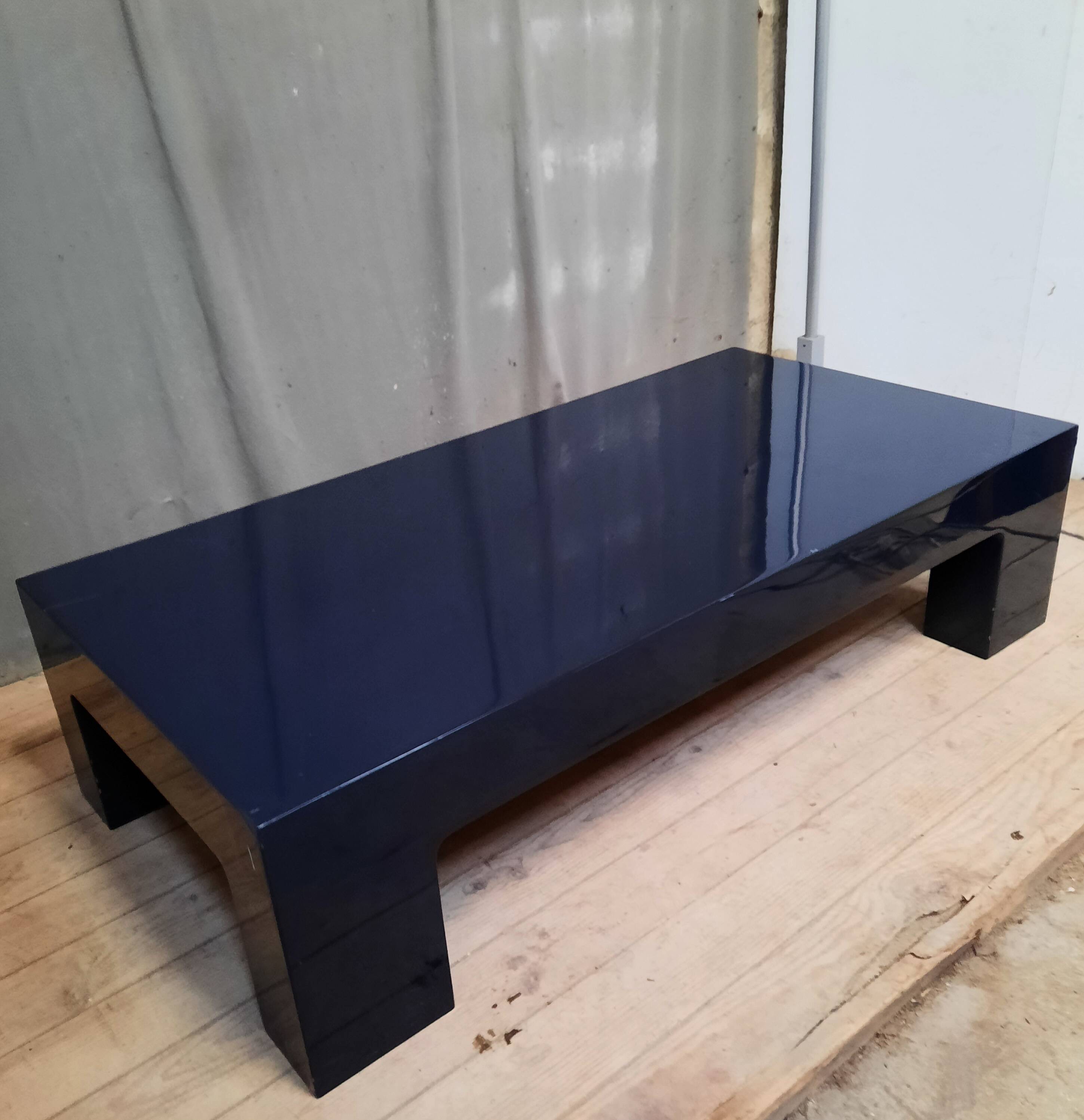 Blue lacquered coffee table